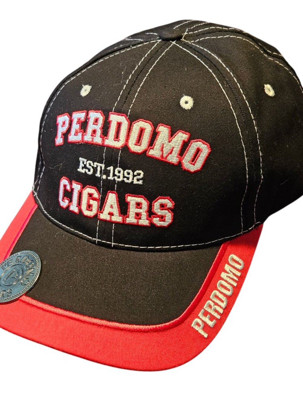 Perdomo Cap Unisex Embroidered CIGARS EST.1992 Black Red Bottle Opener